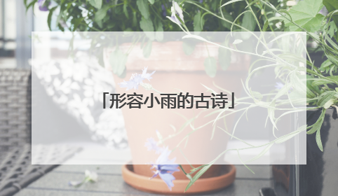形容小雨的古诗
