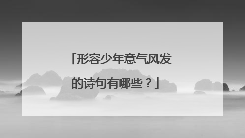 形容少年意气风发的诗句有哪些?