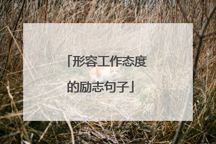 形容工作态度的励志句子