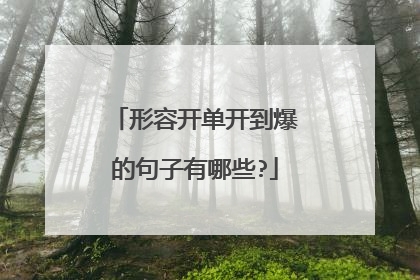 形容开单开到爆的句子有哪些?
