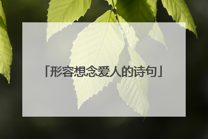 形容想念爱人的诗句