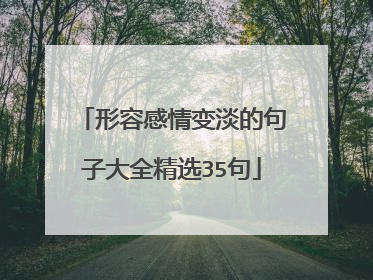 形容感情变淡的句子大全精选35句