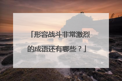 形容战斗非常激烈的成语还有哪些?