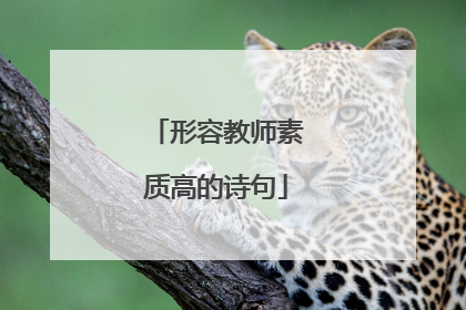 形容教师素质高的诗句
