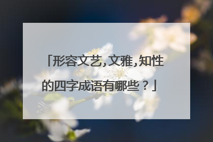 形容文艺,文雅,知性的四字成语有哪些?