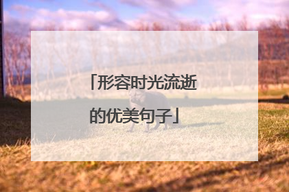 形容时光流逝的优美句子