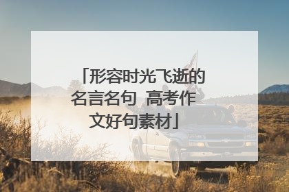 形容时光飞逝的名言名句 高考作文好句素材