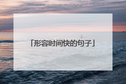 形容时间快的句子