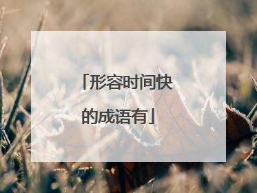 形容时间快的成语有