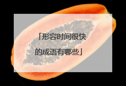 形容时间很快的成语有哪些