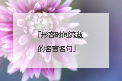 形容时间流逝的名言名句