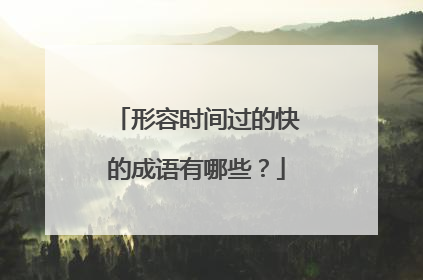 形容时间过的快的成语有哪些?