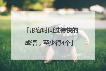 形容时间过得快的成语,至少得4个