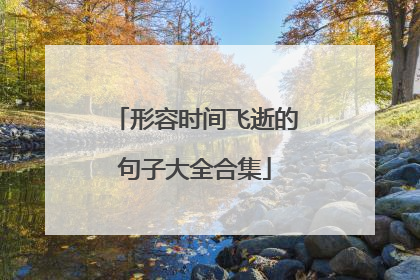 形容时间飞逝的句子大全合集