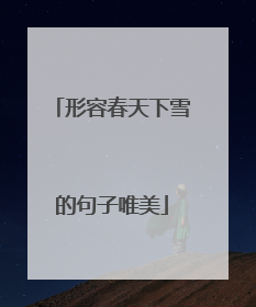 形容春天下雪的句子唯美