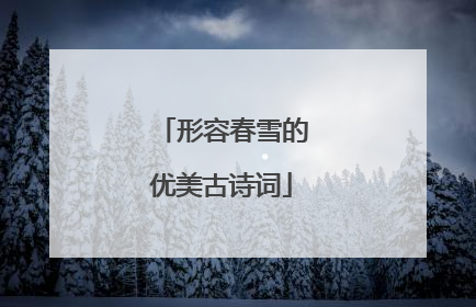 形容春雪的优美古诗词