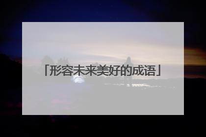 形容未来美好的成语
