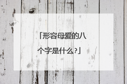 形容母爱的八个字是什么?