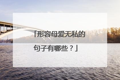 形容母爱无私的句子有哪些？