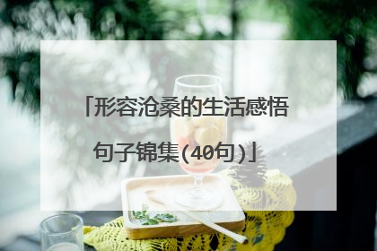 形容沧桑的生活感悟句子锦集(40句)