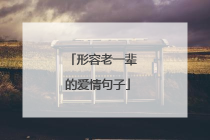 形容老一辈的爱情句子