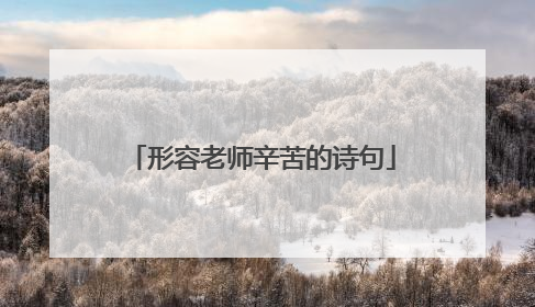 形容老师辛苦的诗句