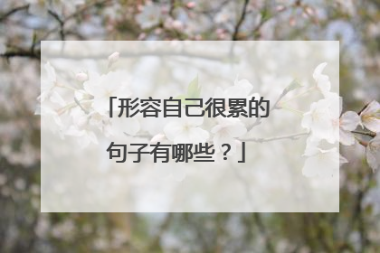 形容自己很累的句子有哪些？