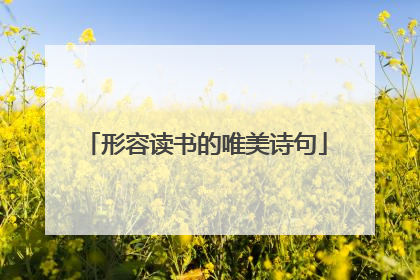 形容读书的唯美诗句