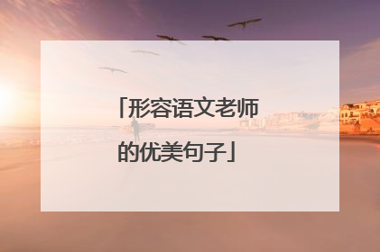 形容语文老师的优美句子