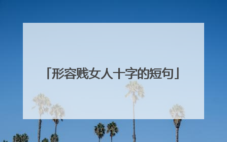 形容贱女人十字的短句