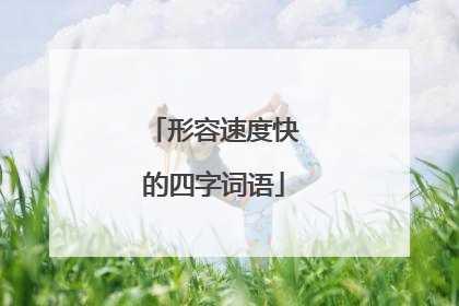 形容速度快的四字词语