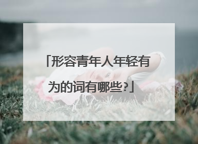 形容青年人年轻有为的词有哪些?