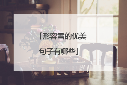 形容雪的优美句子有哪些
