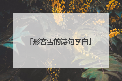 形容雪的诗句李白