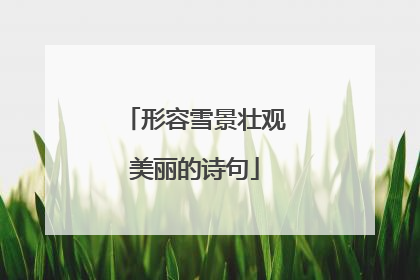 形容雪景壮观美丽的诗句