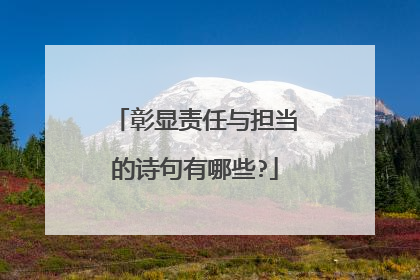 彰显责任与担当的诗句有哪些?
