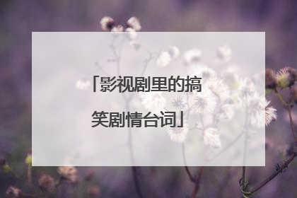 影视剧里的搞笑剧情台词