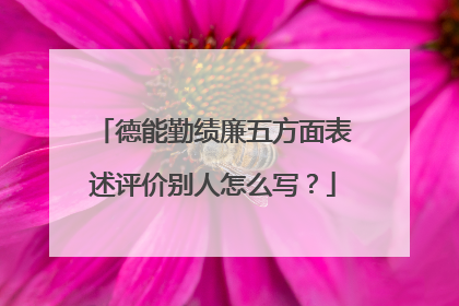 德能勤绩廉五方面表述评价别人怎么写?