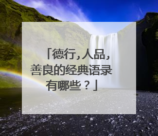 德行,人品,善良的经典语录有哪些？