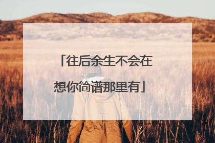 往后余生不会在想你简谱那里有