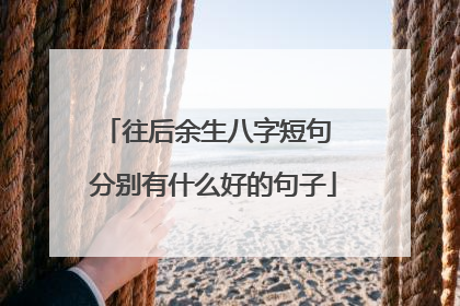 往后余生八字短句 分别有什么好的句子