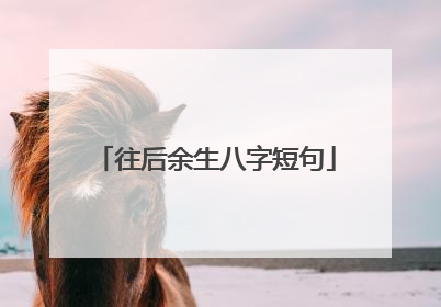 往后余生八字短句