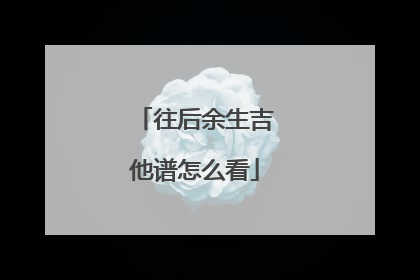 往后余生吉他谱怎么看