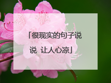 很现实的句子说说 让人心凉