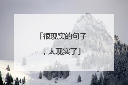 很现实的句子，太现实了