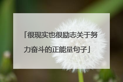 很现实也很励志关于努力奋斗的正能量句子