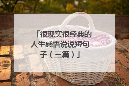 很现实很经典的人生感悟说说短句子(三篇)