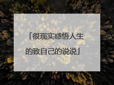 很现实感悟人生的致自己的说说