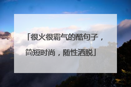 很火很霸气的酷句子，简短时尚，随性洒脱