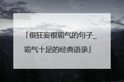 很狂妄很霸气的句子_霸气十足的经典语录